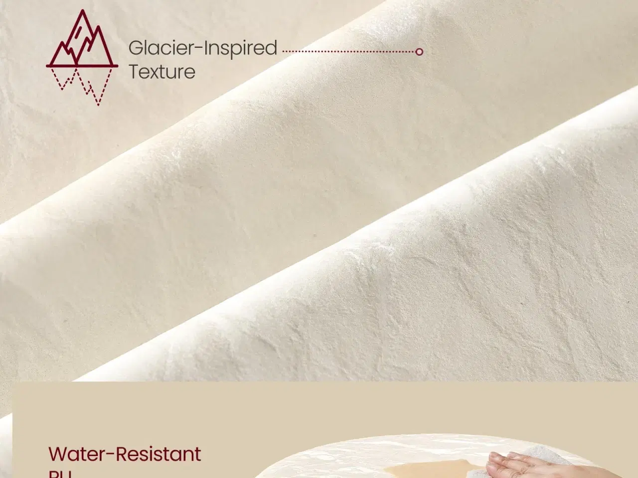 Billede 5 - Højdejusterbar make-up skammel – 360° drejbar taburet i cremehvid PU med tyk pude, moderne