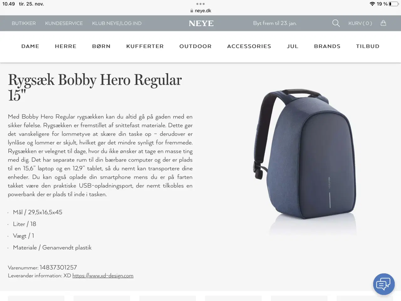 Billede 4 - Rygsæk, XDDESIGN, Bobby Hero Regular