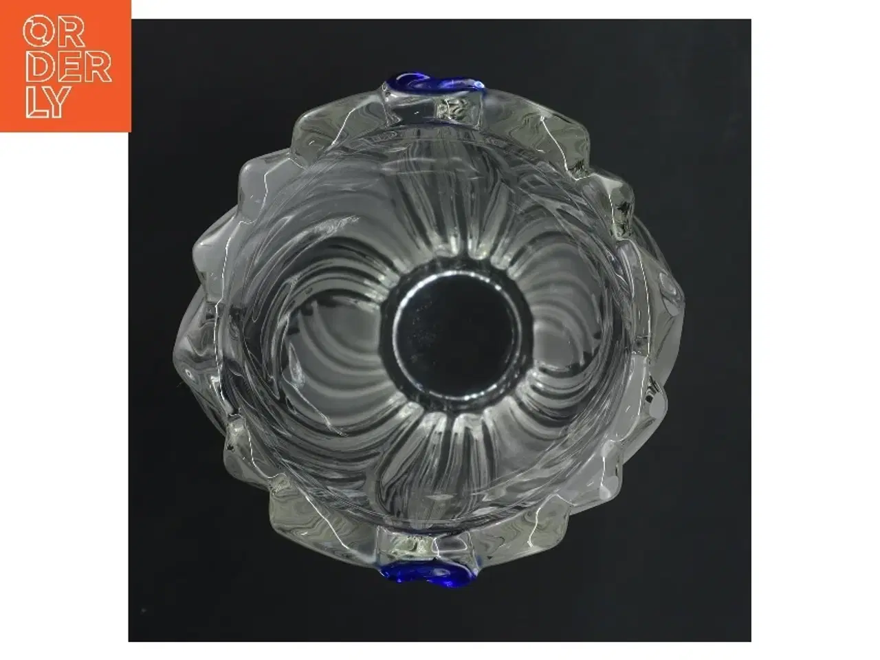 Billede 3 - Glasvase med mønster (str. Ø 14 cm længde 21 cm)