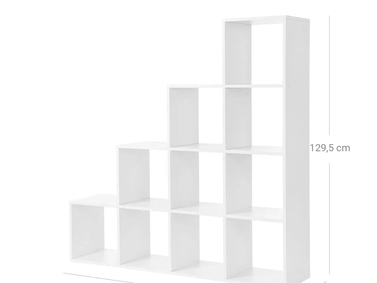 Billede 7 - Bogreol i kuber – VASAGLE trappereol, rumdeler, 10 åbne rum, hvid, 129,5 × 129,5 × 29 cm