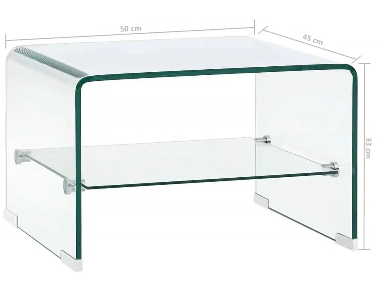Billede 5 - Sofabord 50 x 45 x 33 cm hærdet glas transparent