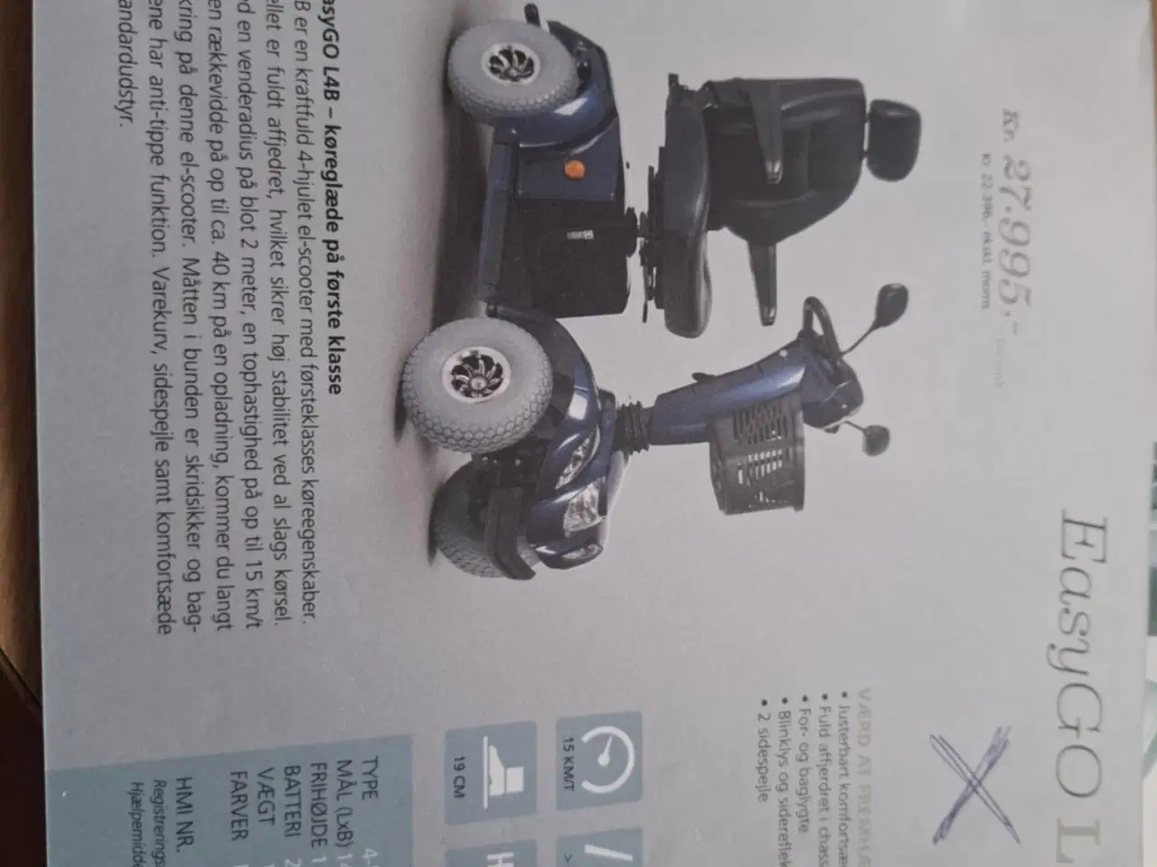 Billede 3 - El scooter Easy go model L4B Blå