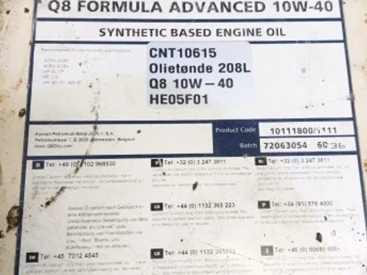 Billede 5 - Oiletønde 208L Q8 10W-40 Synthetich Based 