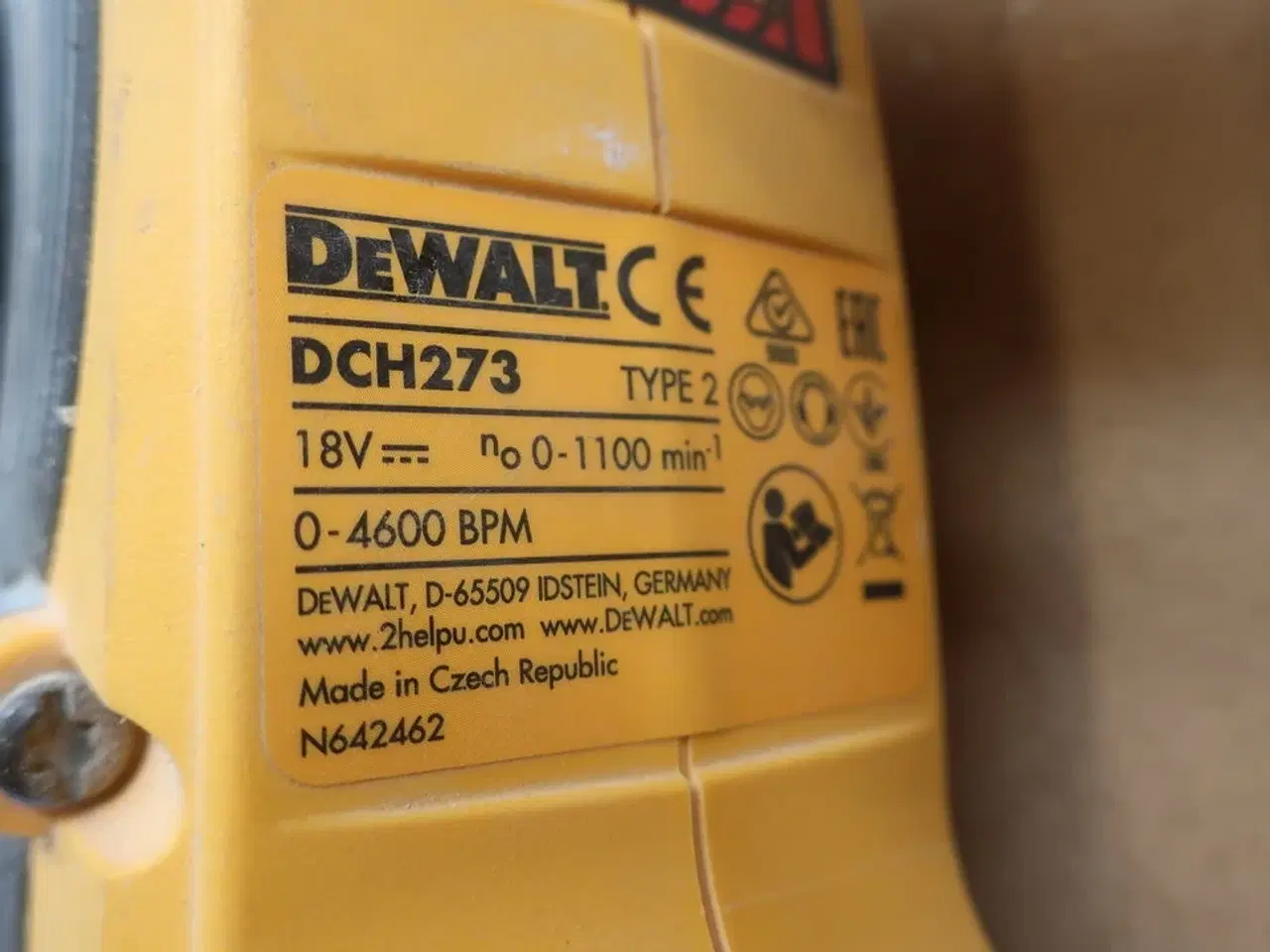 Billede 2 - Borehammer DEWALT DCH273