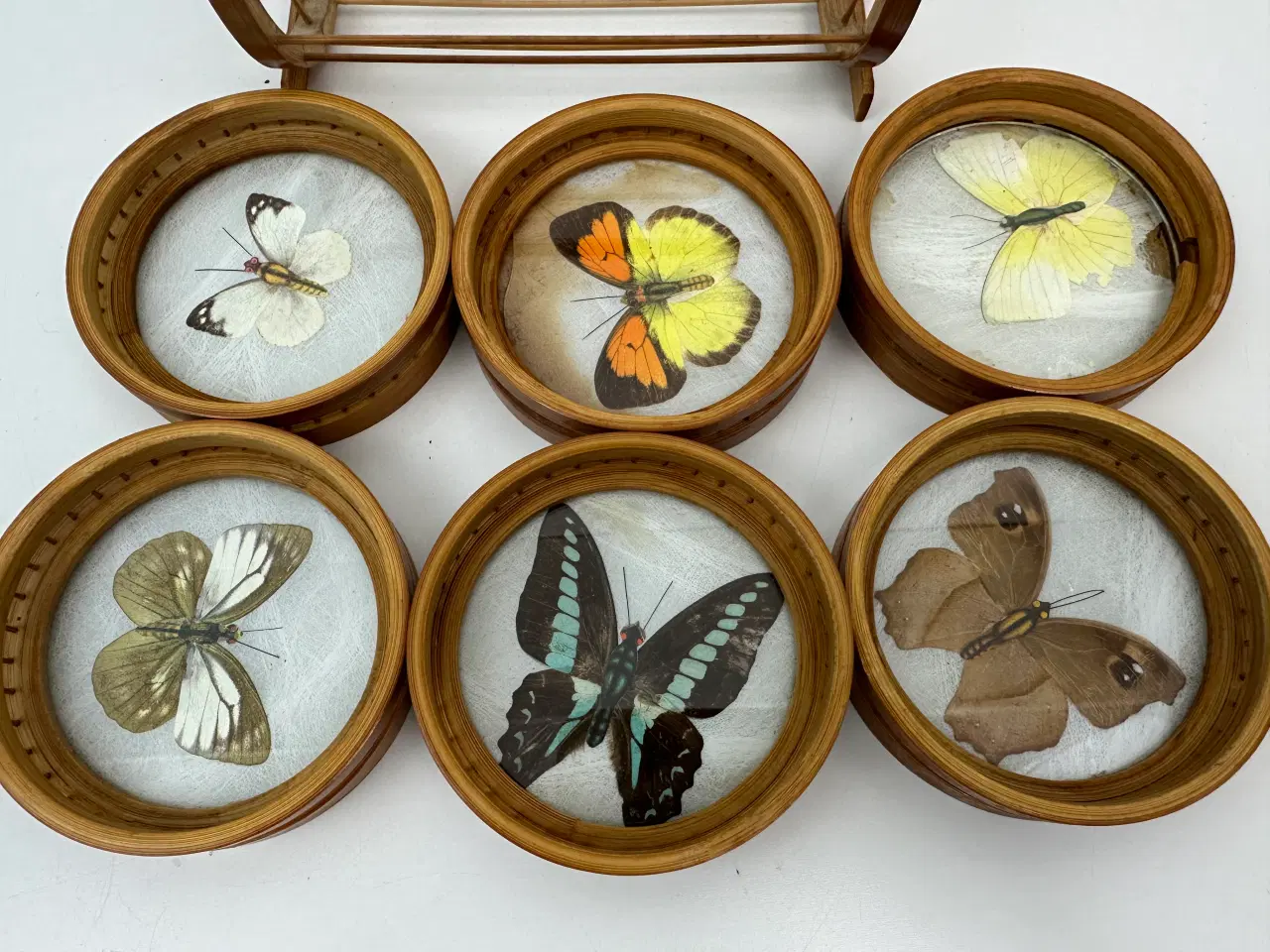 Billede 3 - Retro glasbrikker med sommerfugle
