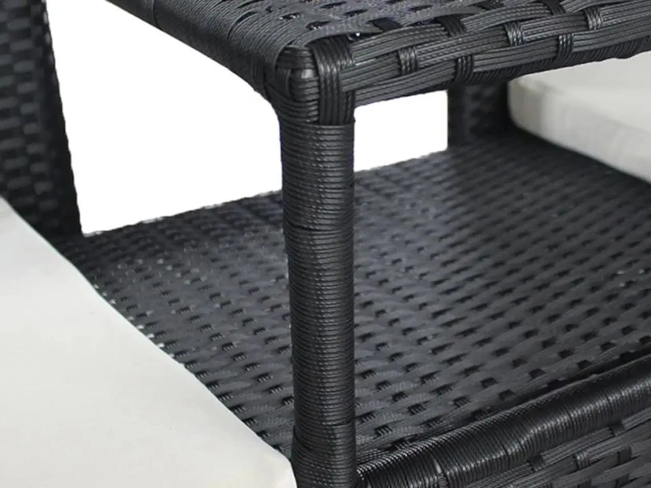 Billede 3 - 2-personers havebænk med bord polyrattan sort