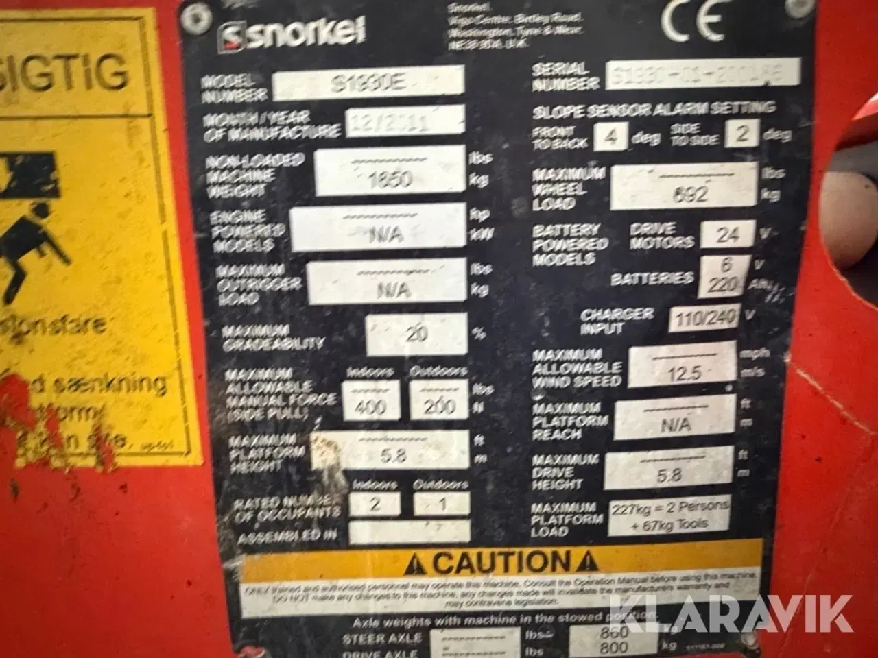 Billede 9 - Sakselift Snorkel SL30E 5,8 meter