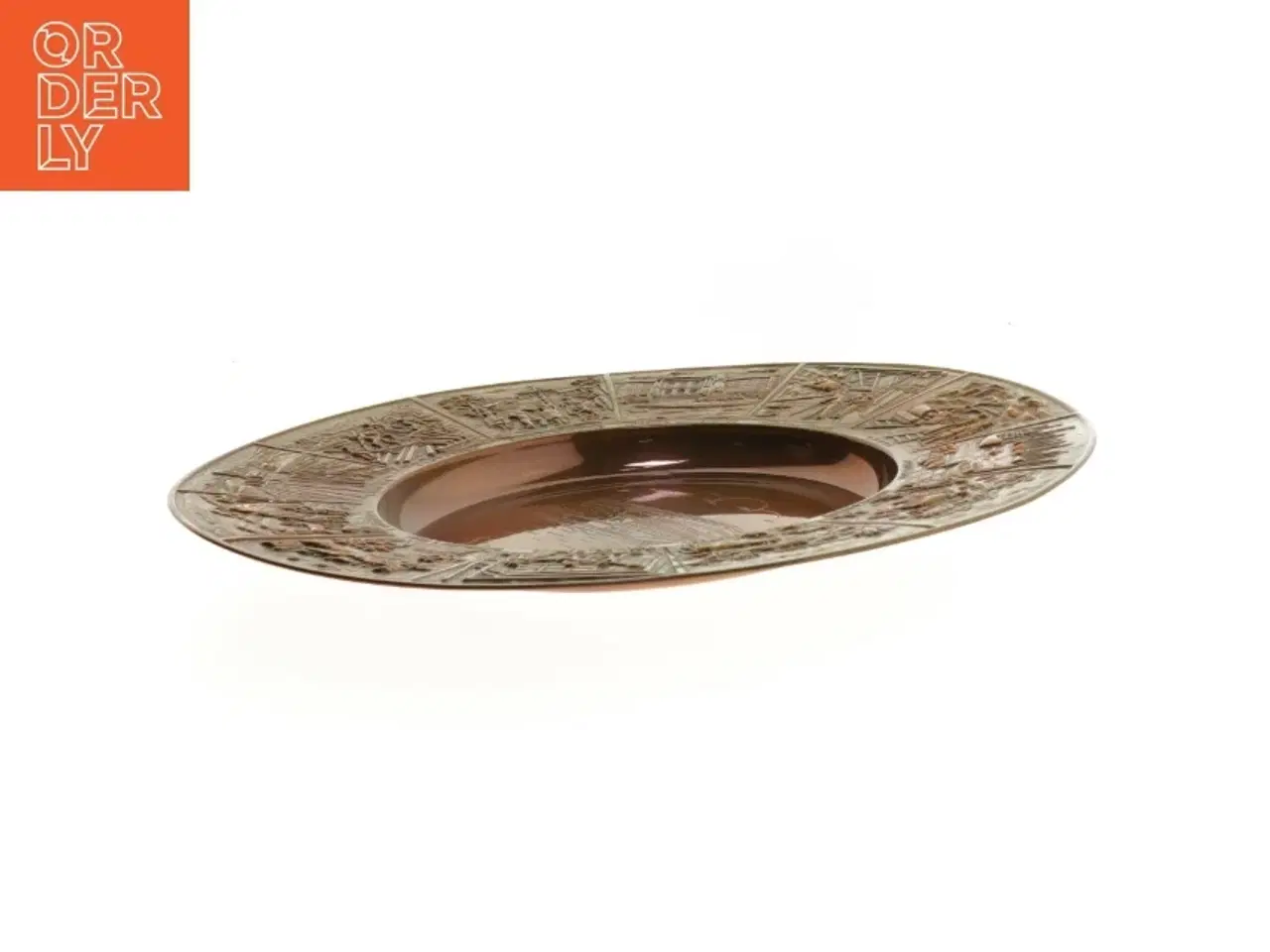 Billede 2 - Dekorativ kobberbakke fra Sverige (str. 27 cm)