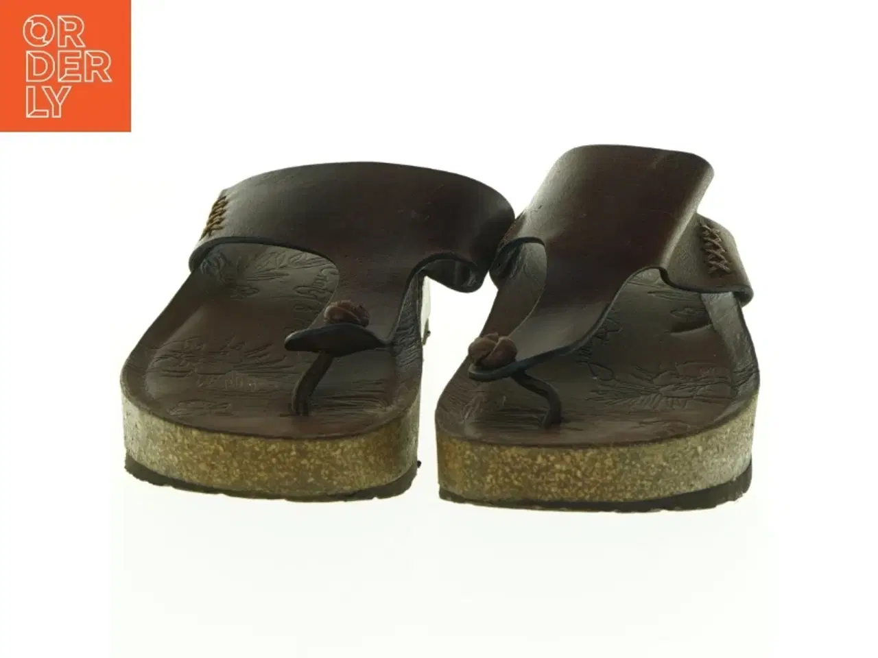 Billede 2 - Brune læderklipklapper (str. 39)