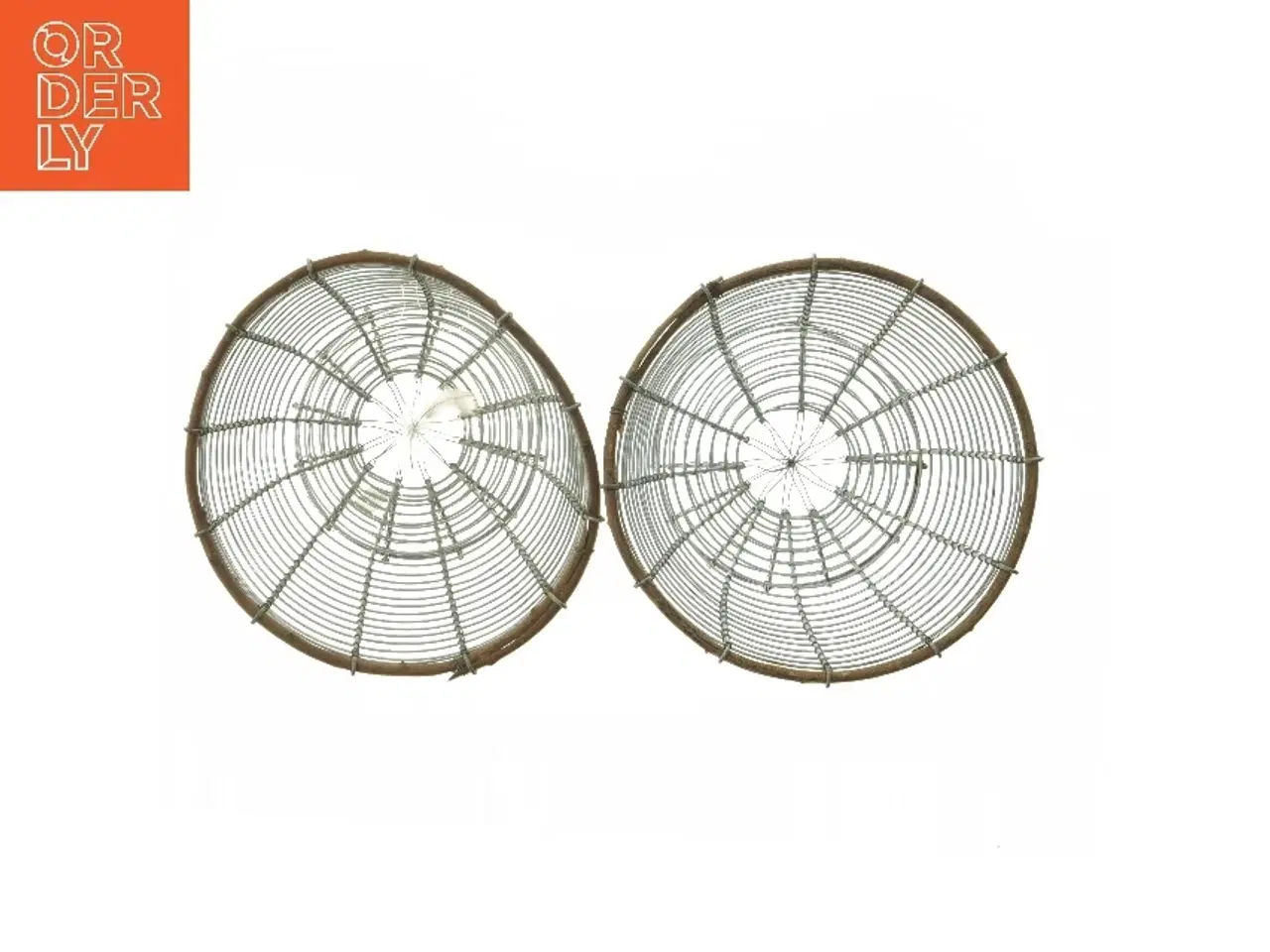 Billede 2 - Trådkurve med trækant, 2 stk (str. 2 stk Ø 19,5 cm)