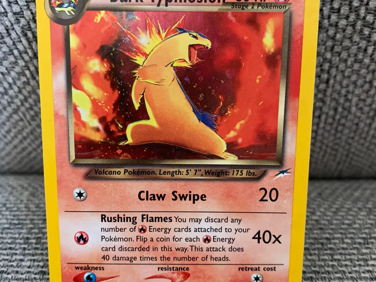 Billede 2 - Pokemon Dark Typhlosion holo kort, Excellent/nm st