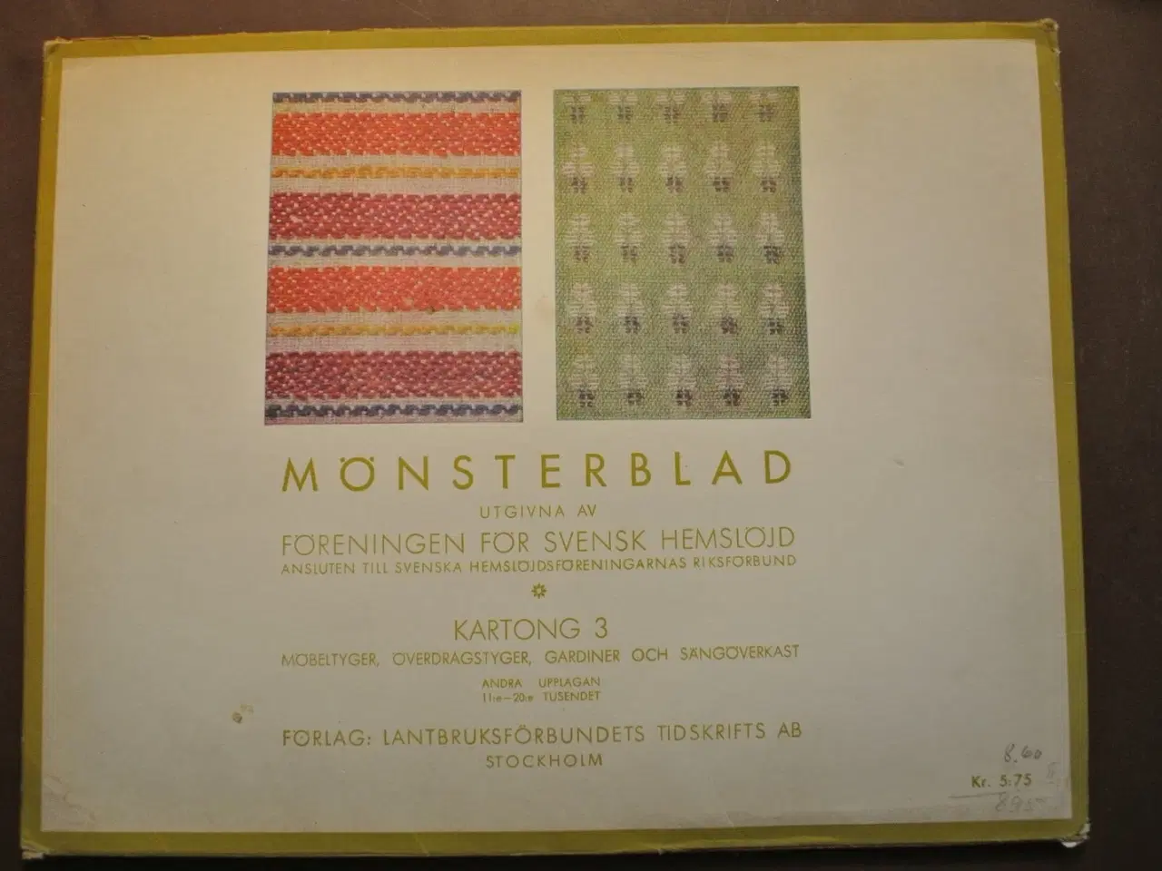 Billede 1 - mönsterblad kartong 3 möbeltyger överdragstyger ga