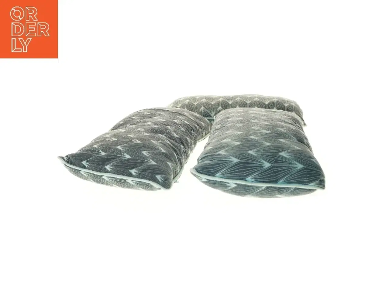 Billede 3 - Rektangulære puder med zig-zag mønster (str. 55x27 cm)