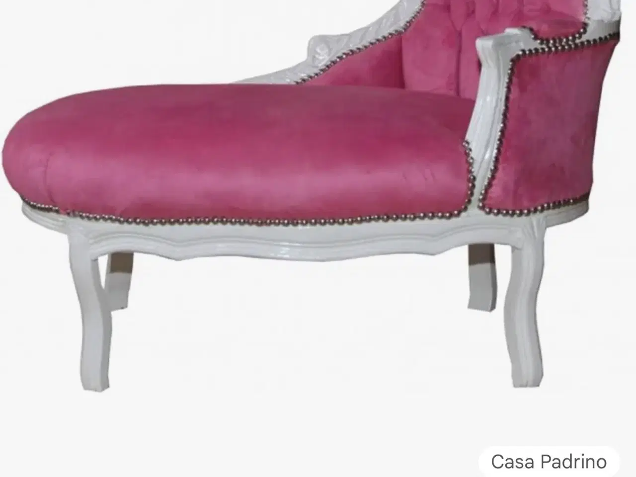 Billede 1 - Børne Antik chaise longue med rød polstring