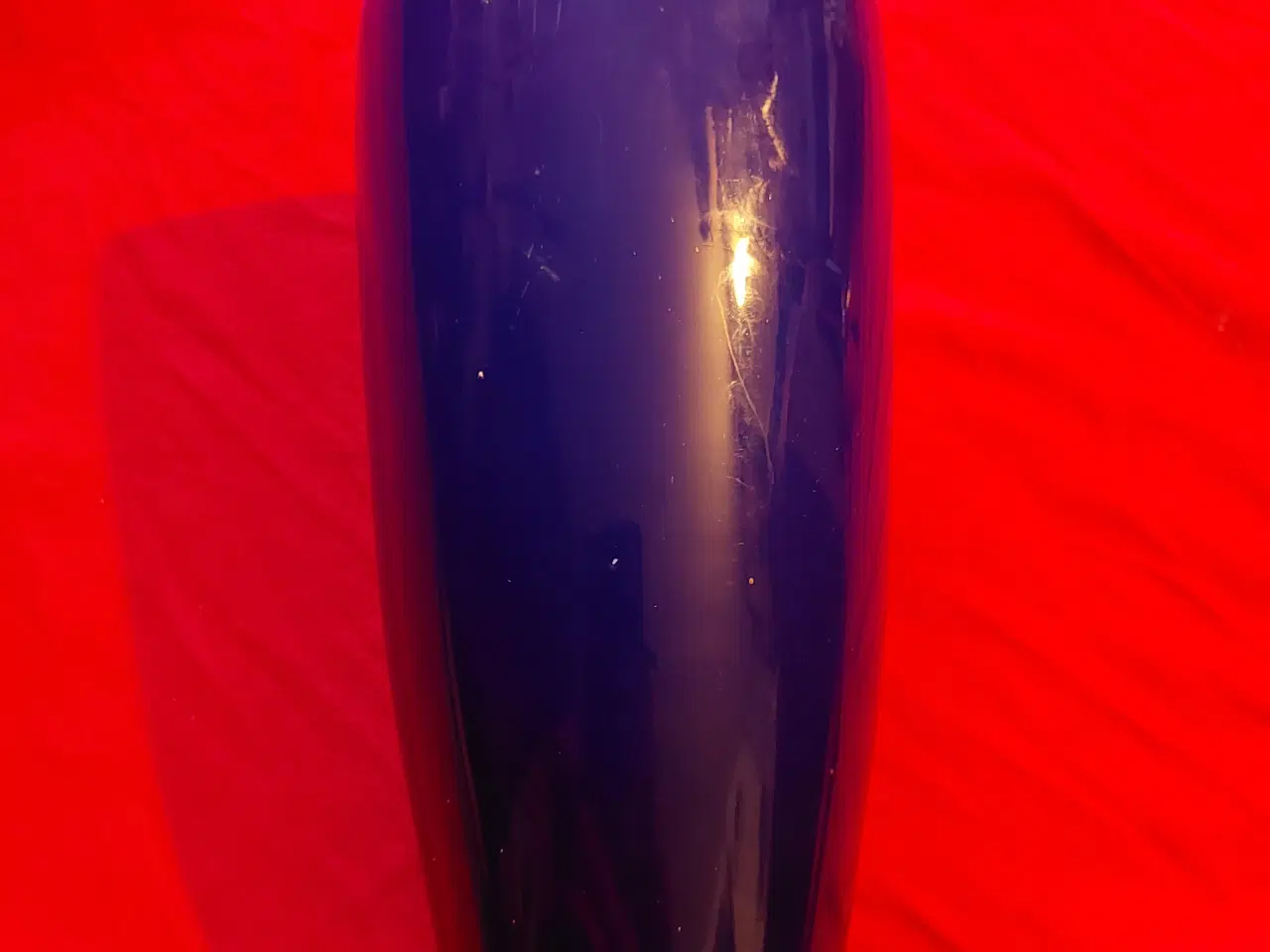 Billede 6 - Stor rundt glas vase i kongeblå farve