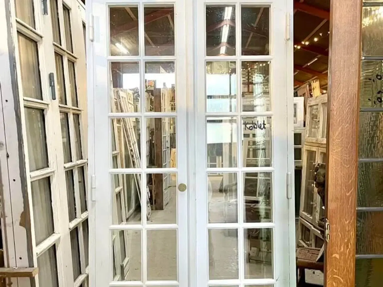 Billede 1 - Smuk, dobbelt terrassedør m. koblede rammer