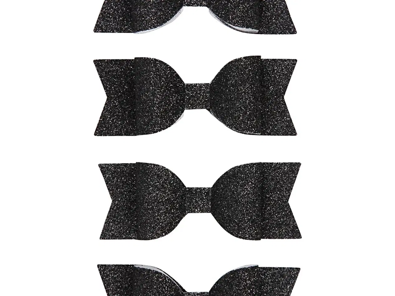 Billede 1 - Sløjfe , str. 31x85 mm, sort glitter, 4stk./ 1 pk.