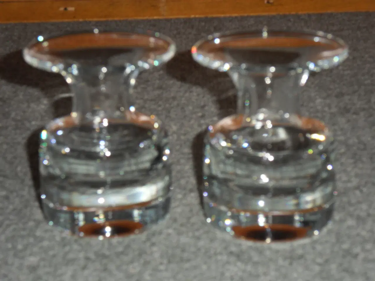 Billede 4 - Lysestager. Solide. Klart glas. 2 stk.