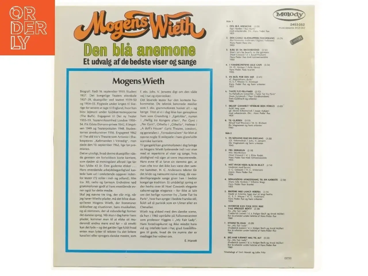 Billede 2 - Den blå anemone LP fra Melody