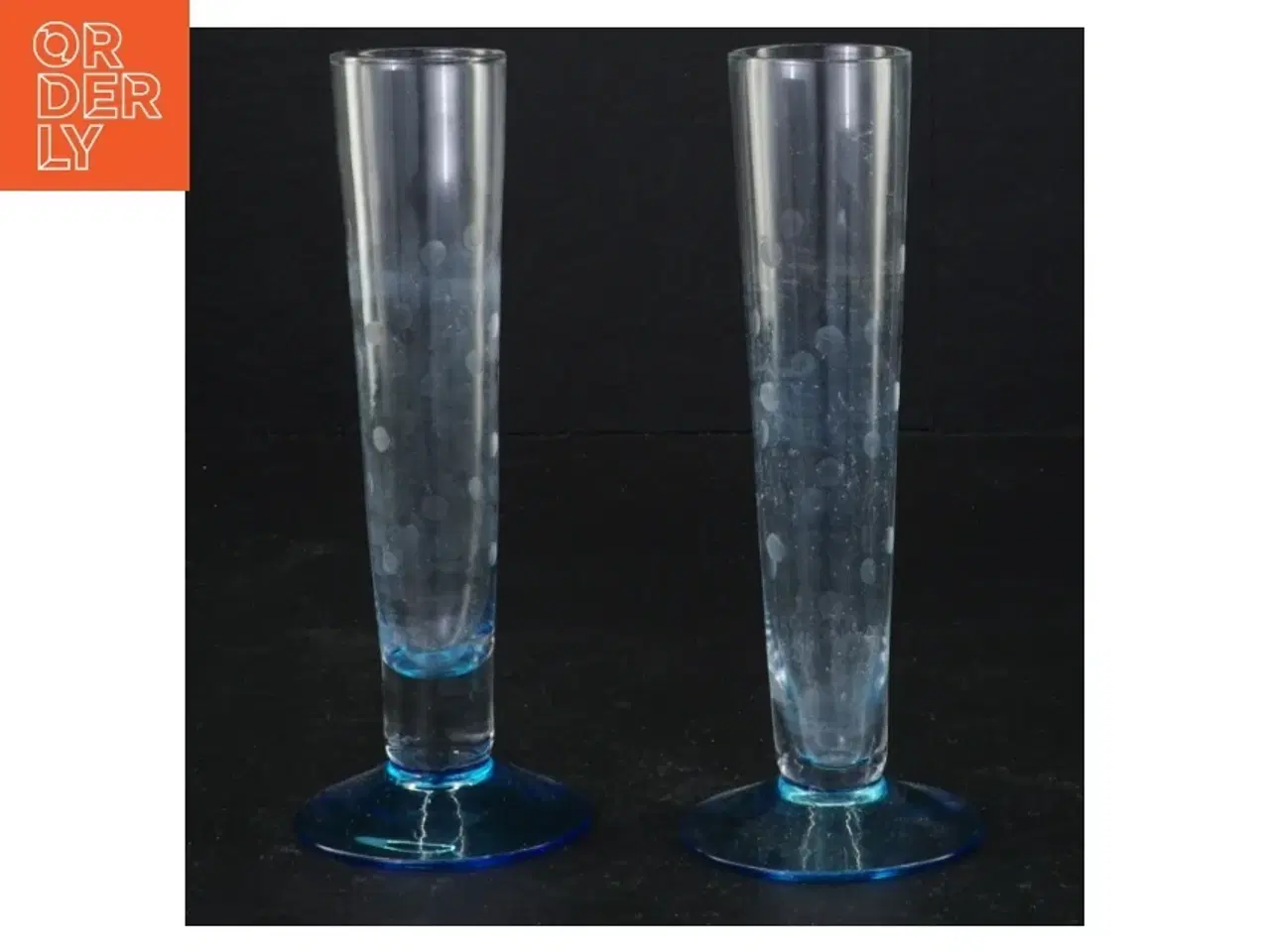 Billede 1 - Blå dram glas (str. 15 x 6 cm)