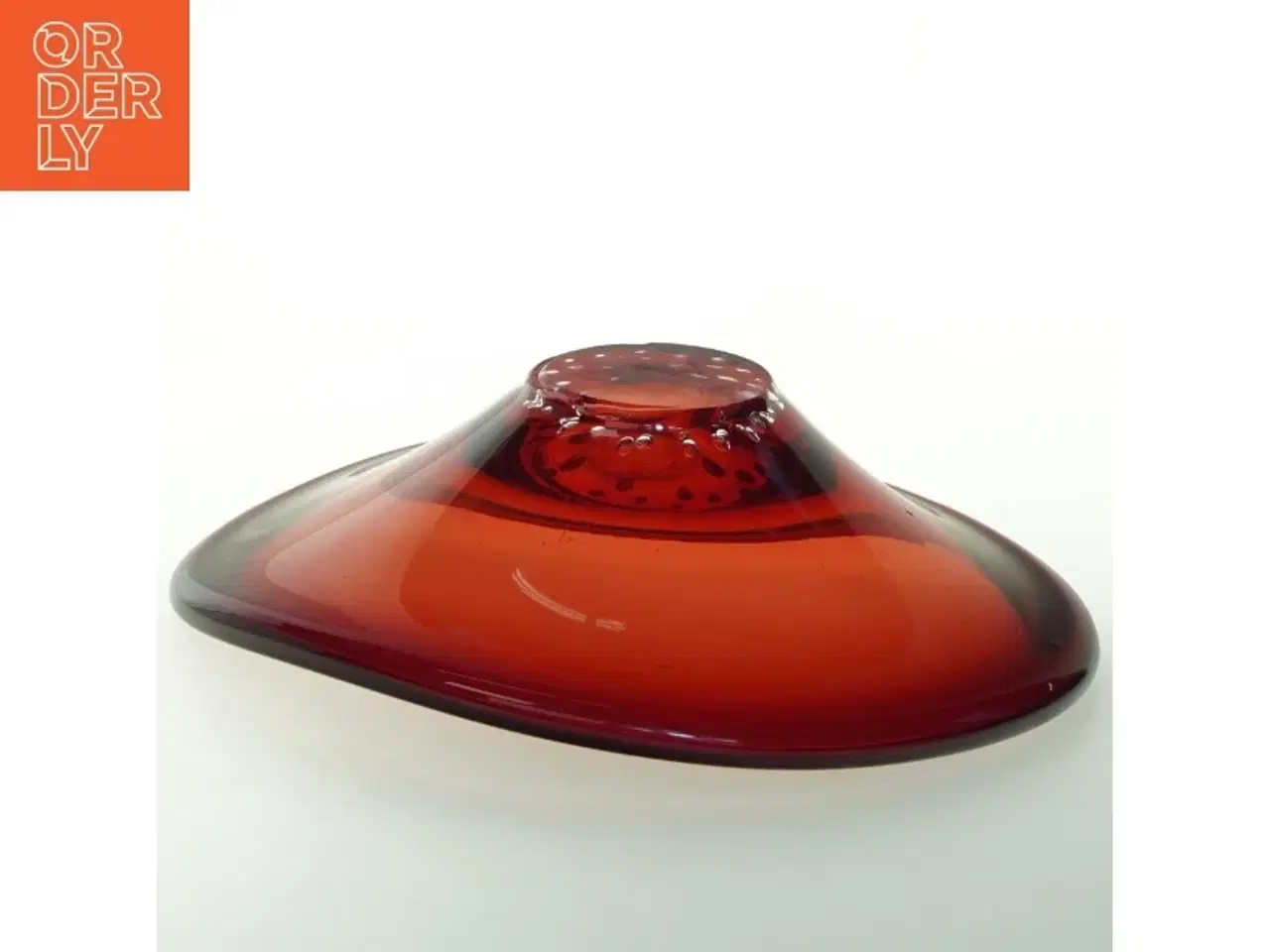 Billede 3 - Rødt glasfad (str. 29x25 cm)