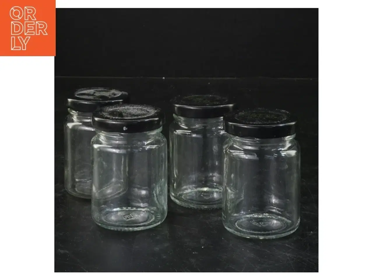 Billede 1 - Sæt af 4 glasbeholdere med låg (str. 7,5x5 cm)