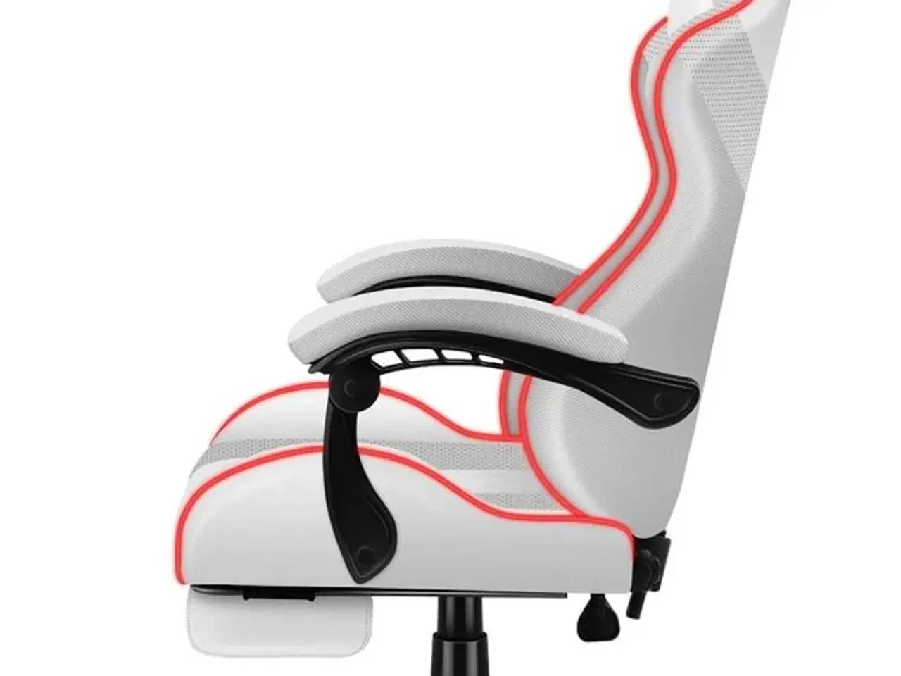 Billede 11 - Gamerstol Huzaro Force 4.7 RGB – hvid med fodstøtte