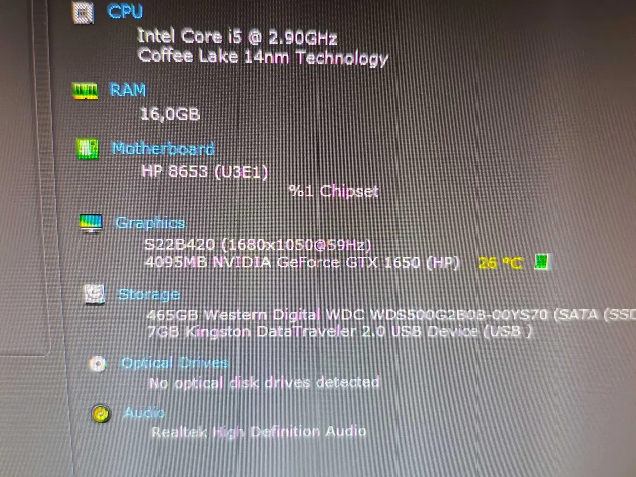 Billede 7 - Flot HP gamer pc sæt, i5 9400, 16gb ram, GTX 1650