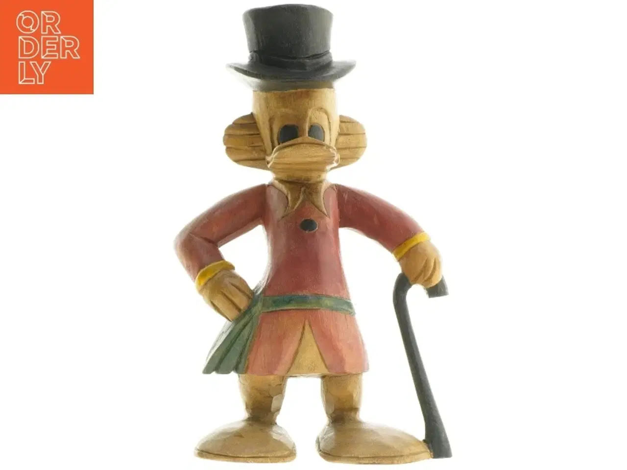 Billede 1 - Træ statue af Joakim von And (str. 32x19 cm)