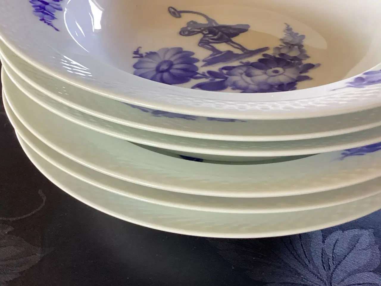 Billede 1 - Royal Copenhagen Blå Blomst flettet med Lurblæser 