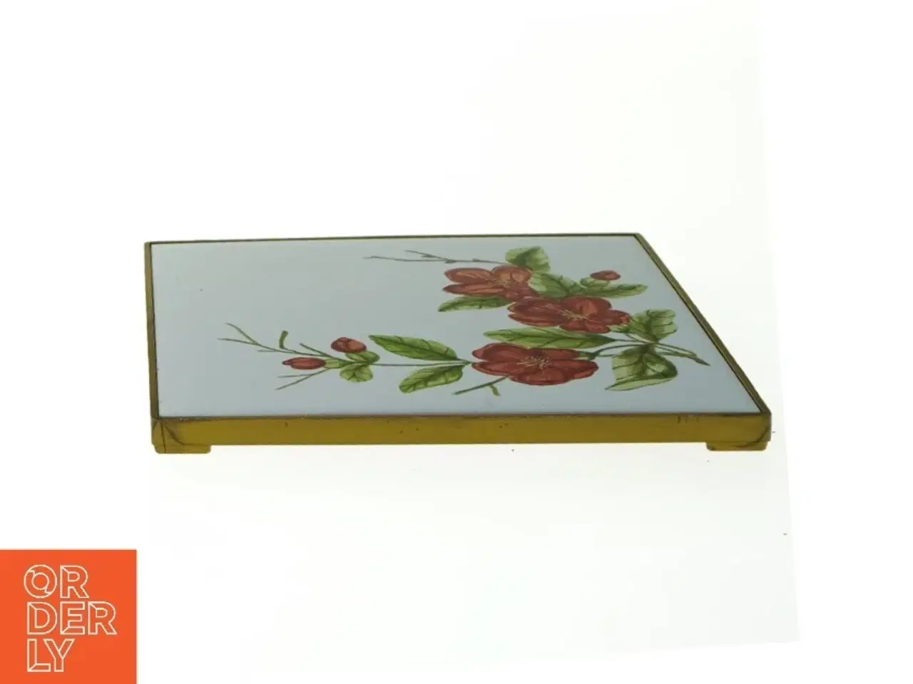Billede 3 - Bordskåner med håndmalet blomstermotiv (str. 16 cm)