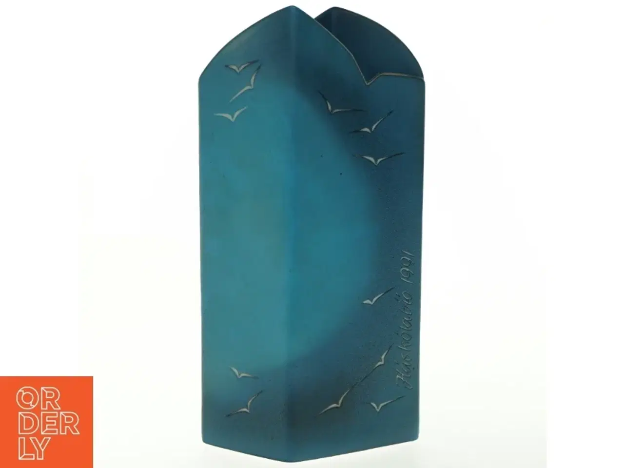 Billede 1 - Blå unika keramik vase fra island (str. 27x13 cm)