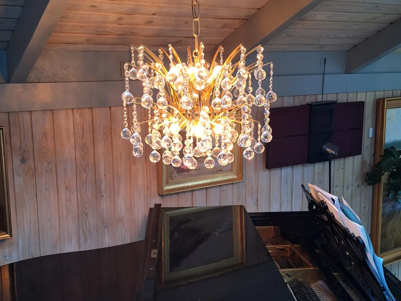 Billede 1 - Forgyldt prisme lyskrone