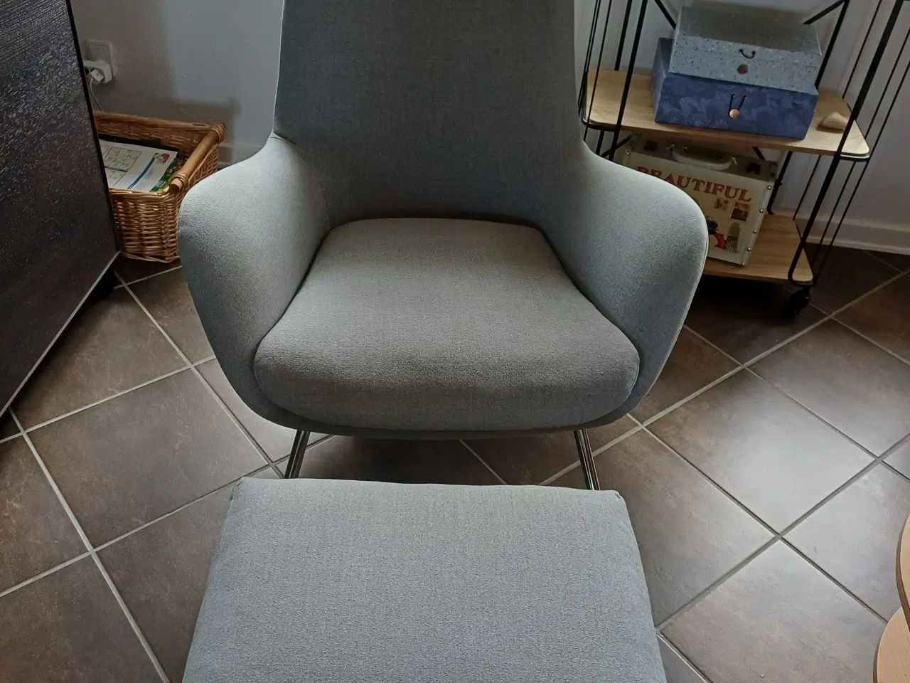 Billede 1 - Lænestol med fodskammel