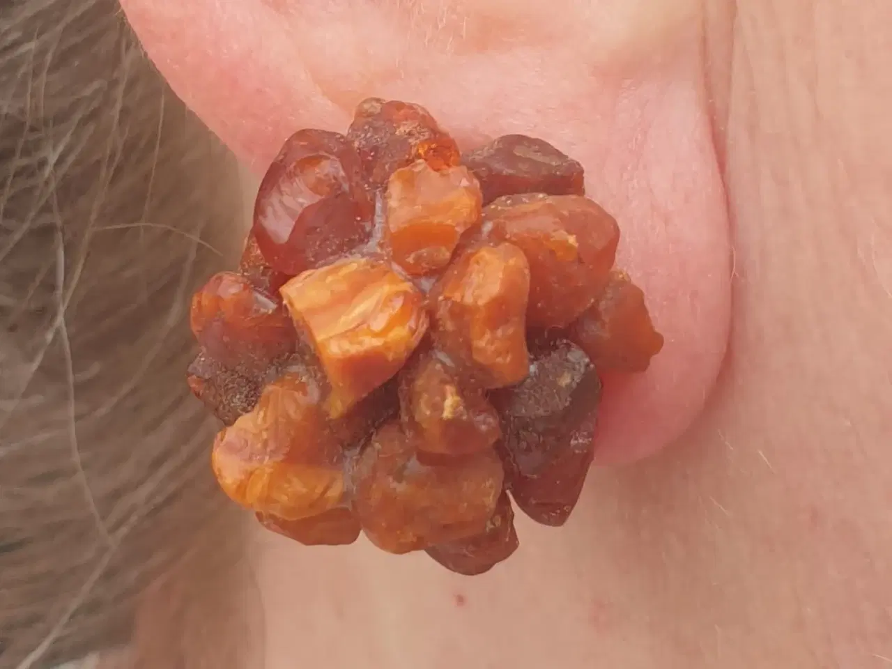 Billede 2 - Rav-Øreclips fra 50´erne. Rene Naturmaterialer    