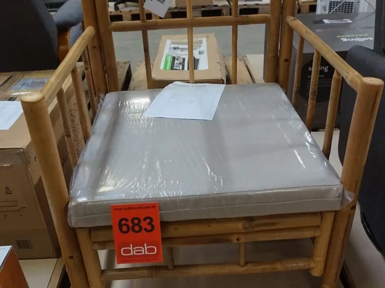 Billede 3 - Lima loungestol med grå hynde - bambus