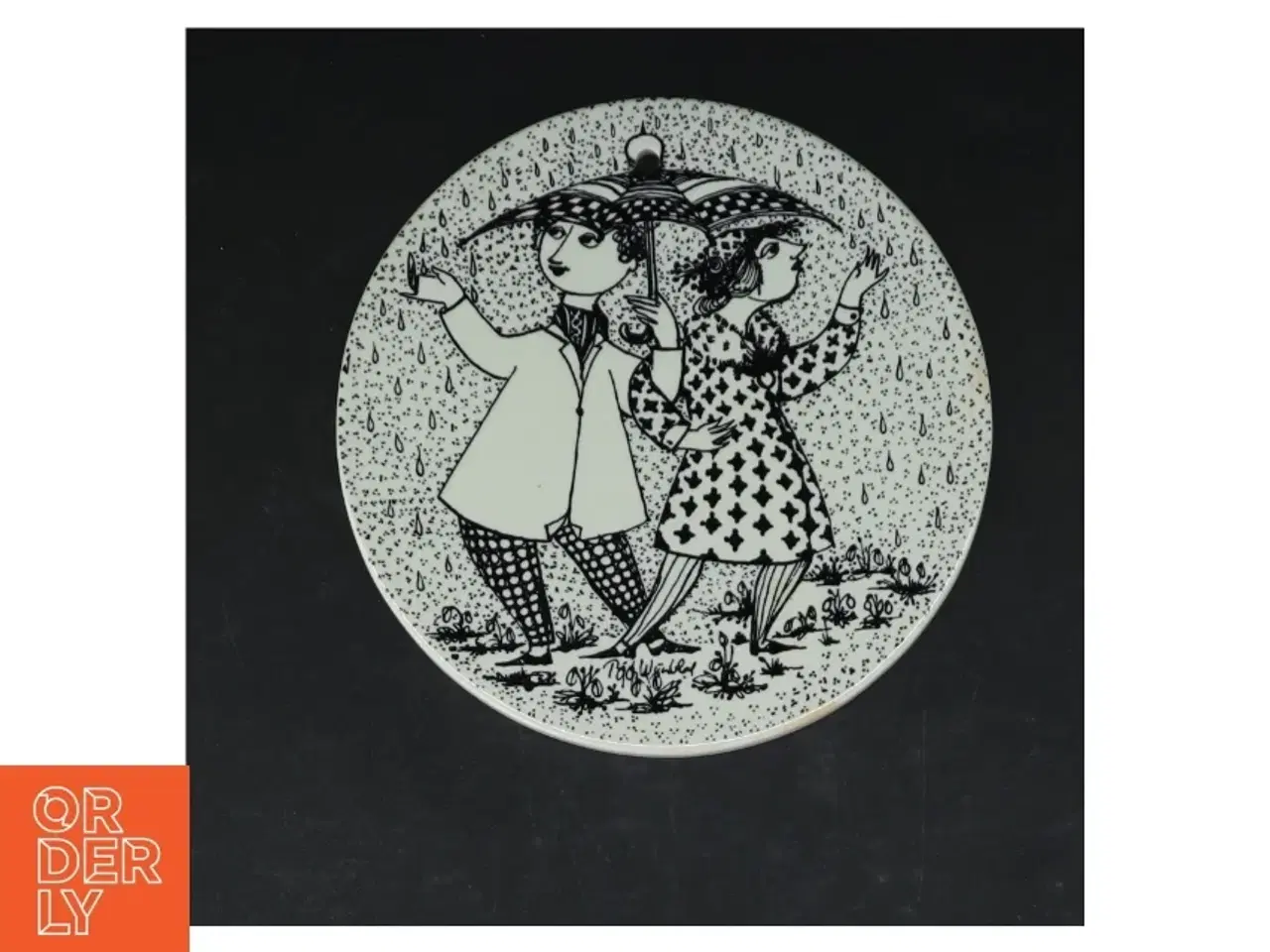 Billede 3 - Dekorative platter med illustrationer, Bjørn Wiinblad fra Nymølle (str. 4 styk. ø. 15 cm)