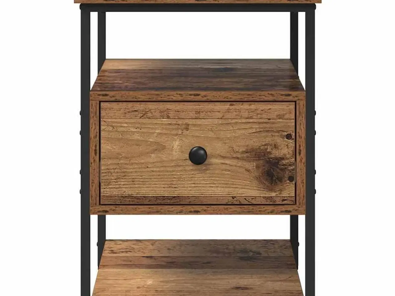 Billede 6 - Natskab med skuffe Gammelt træ 40 x 42 x 56 cm Konstrueret træ