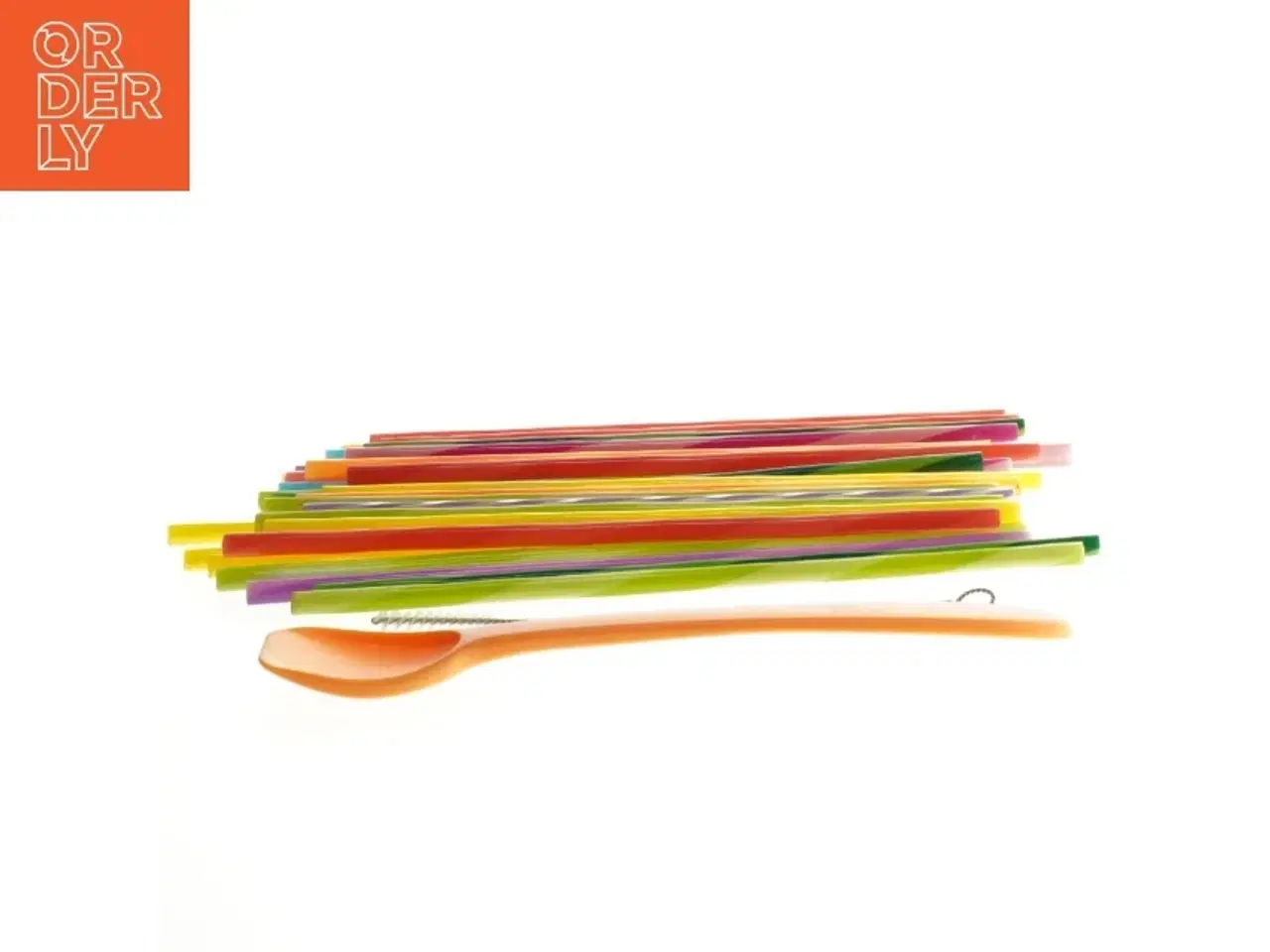 Billede 2 - Multifarvede plastik sugerør (str. 20 cm)