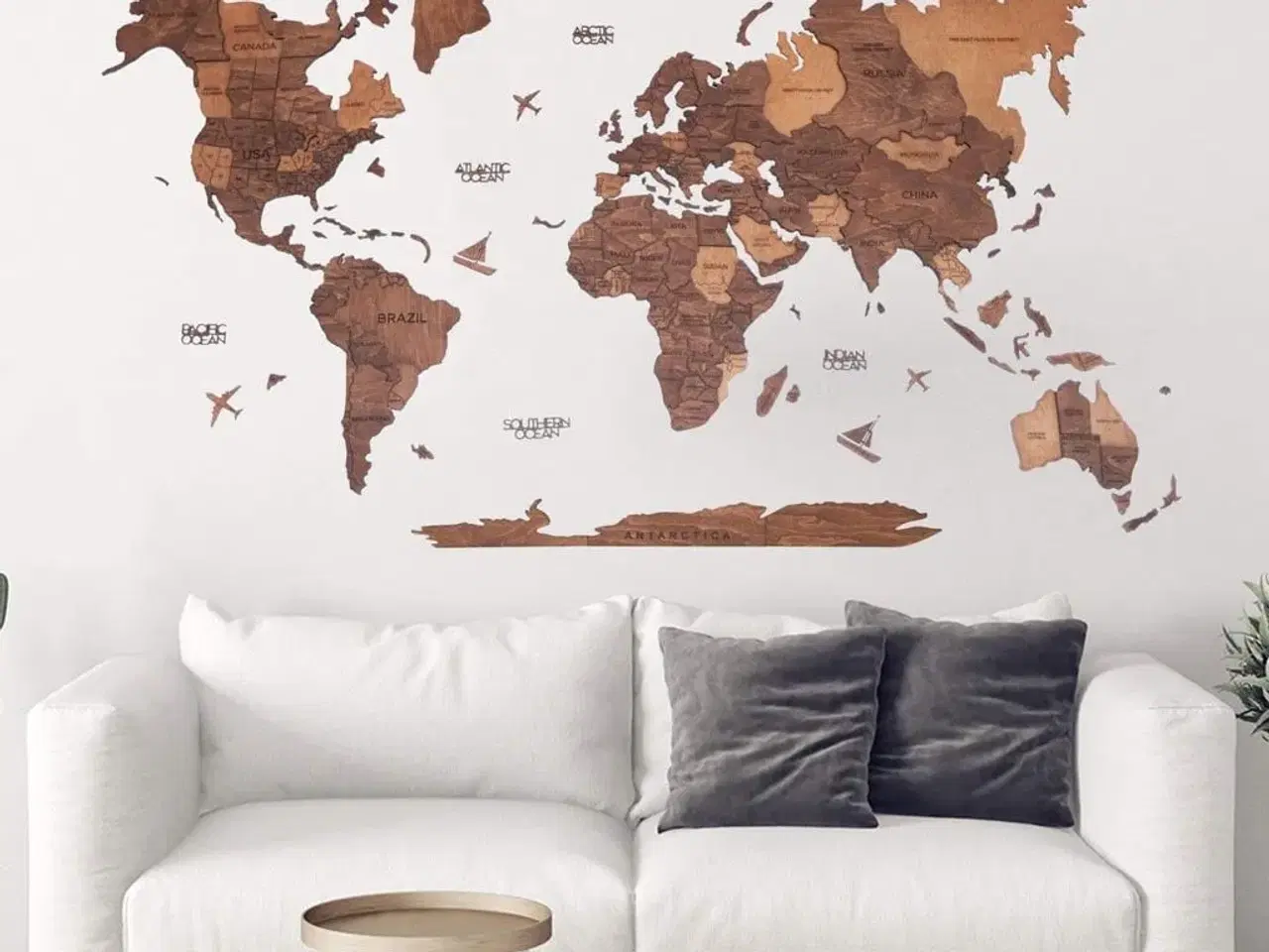 Billede 2 - 2Dog 3D verdenskort I ægte tre