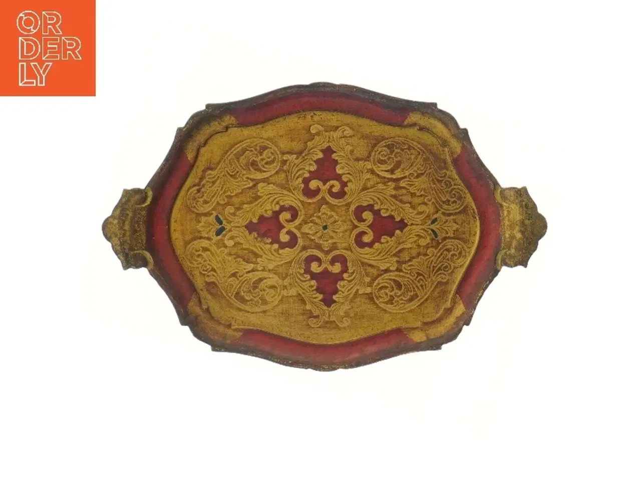 Billede 1 - Dekorativ bakke i vintage-stil (str. 45x29,5 cm)