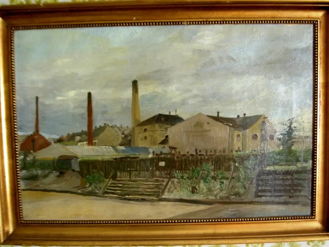 Billede 1 - Maleri Nørrebro ca 1930. København.