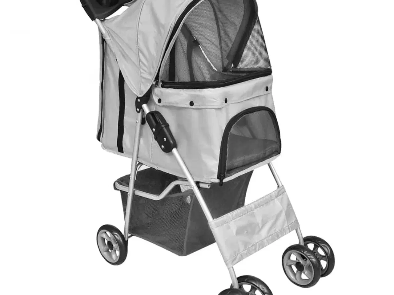 Billede 1 - Foldbar klapvogn til hund/kat grå