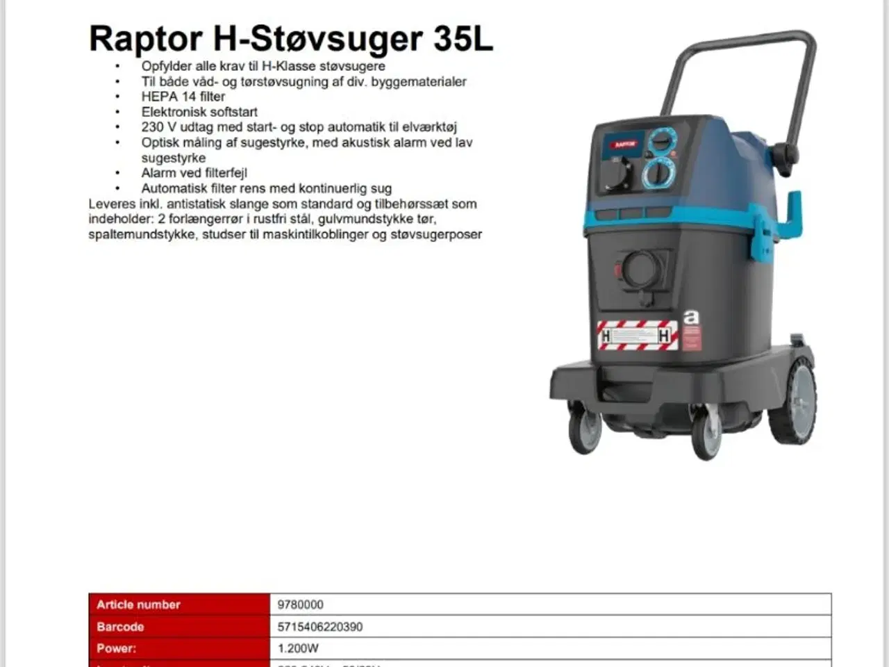 Billede 4 - Støvsuger med  H-filter