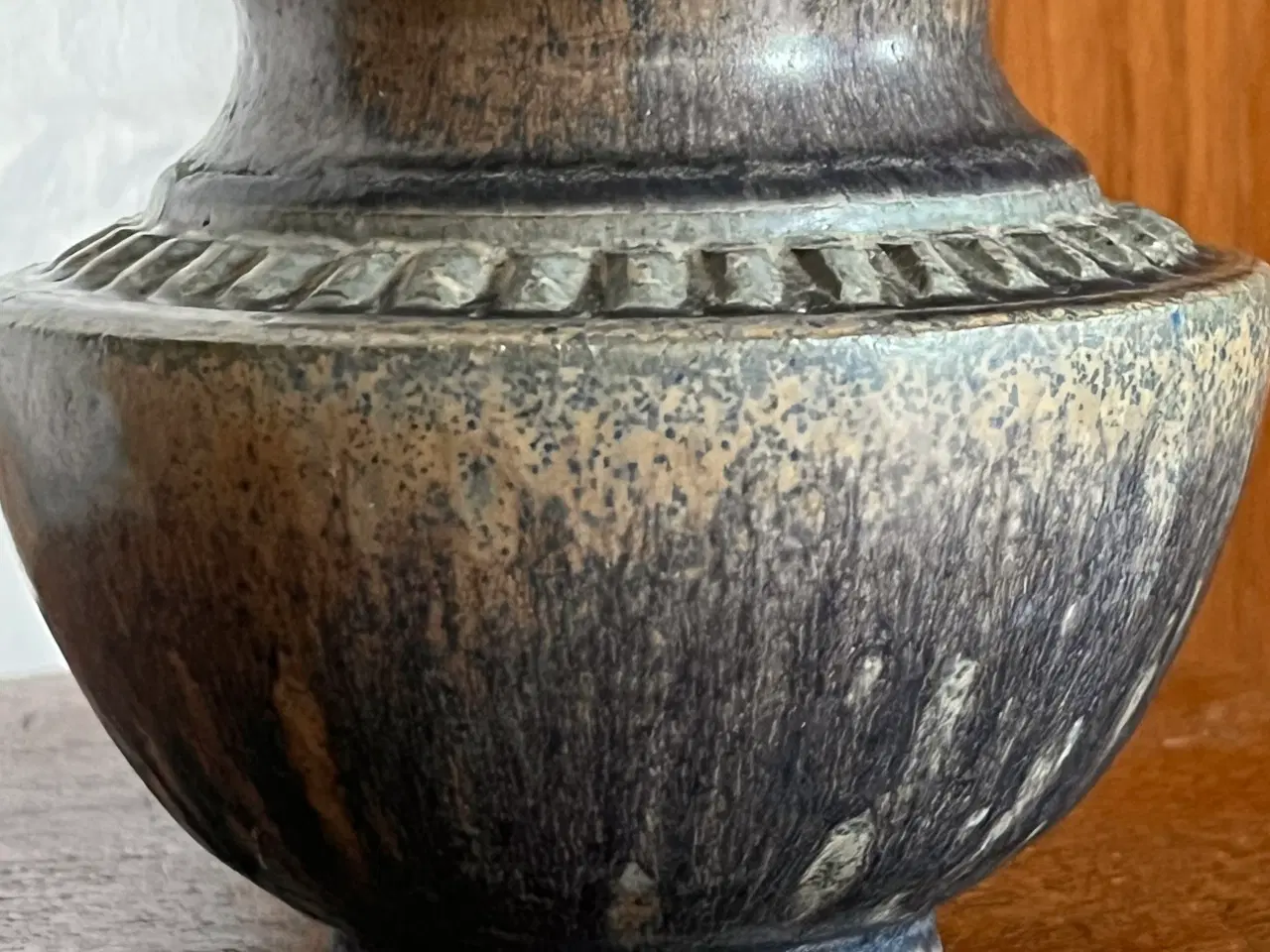 Billede 1 - Smuk vintage vase med harepelsglasur