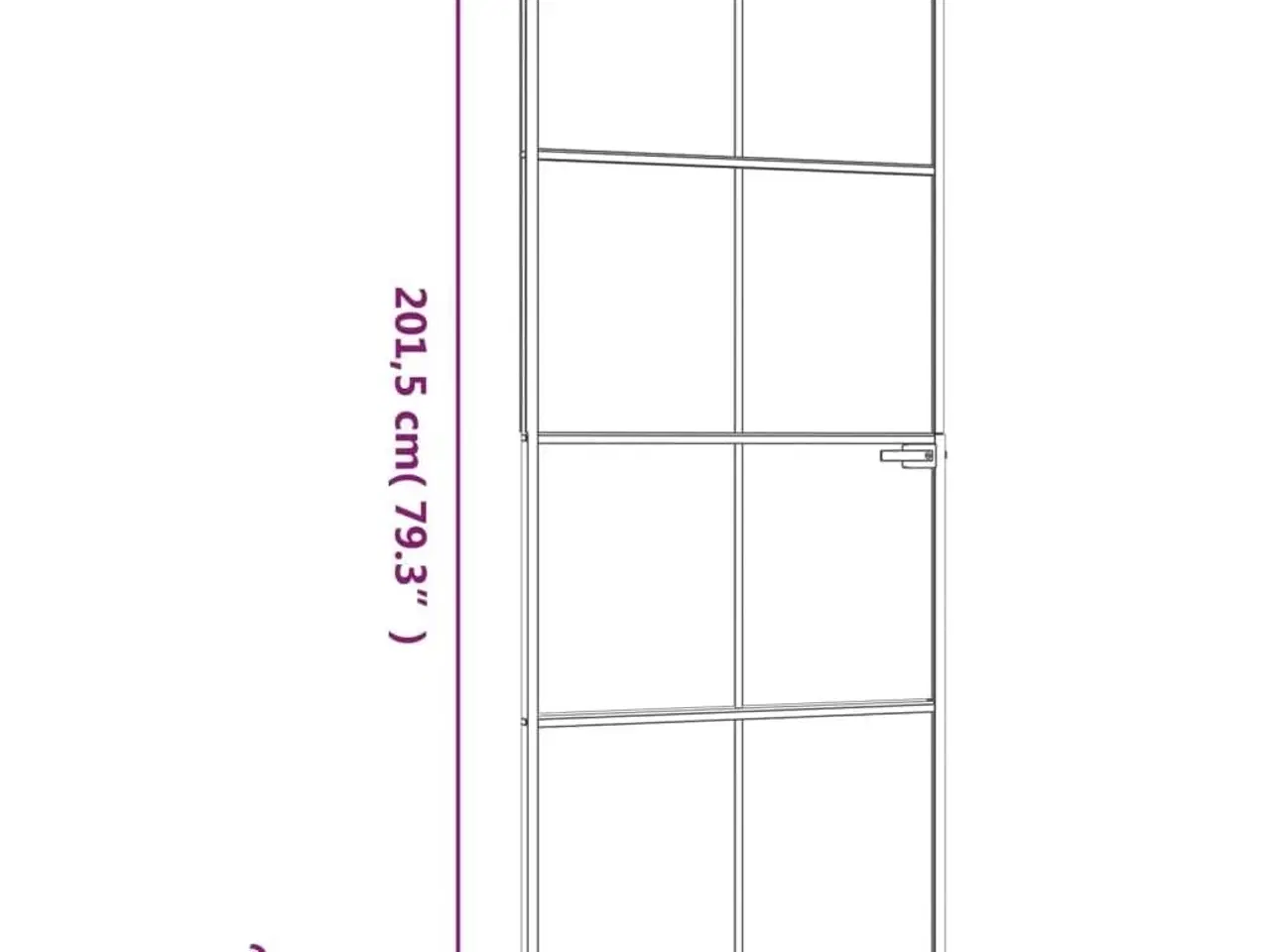 Billede 8 - Dør 83x201,5 cm hærdet glas og aluminium sort