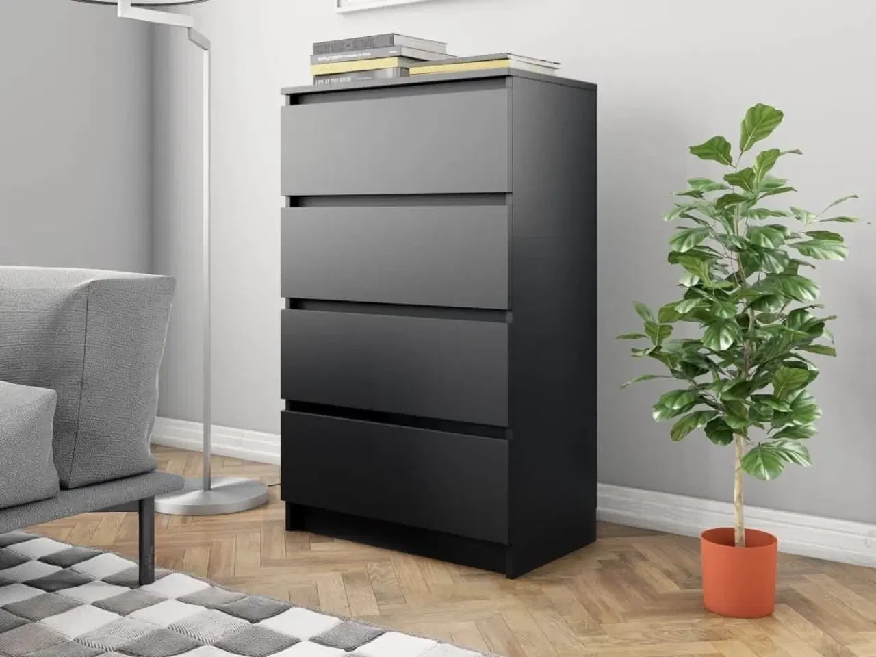 Billede 1 - Skænk 60x35x98,5 cm konstrueret træ sort