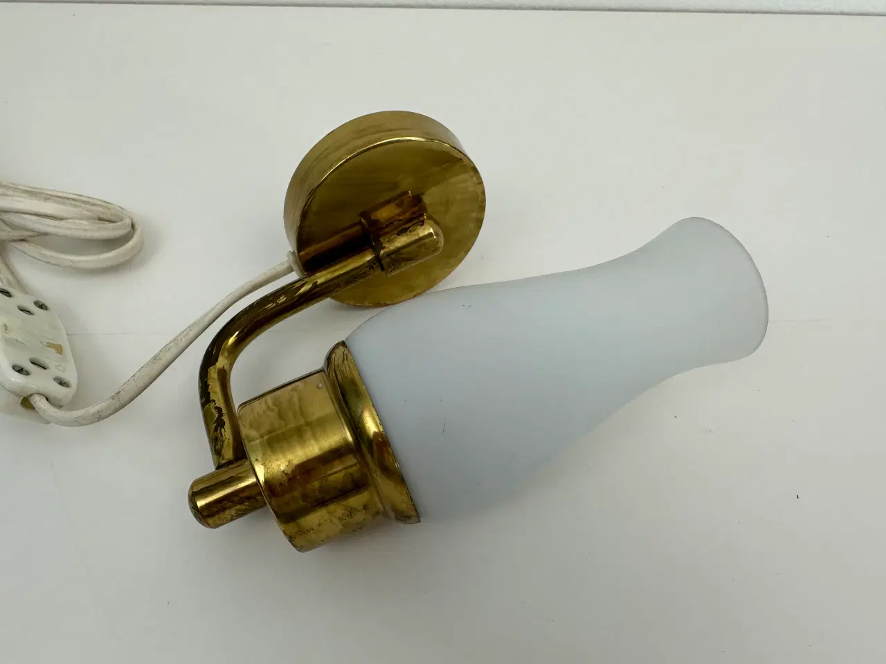Billede 1 - Vintage lampe i messing /opalglas