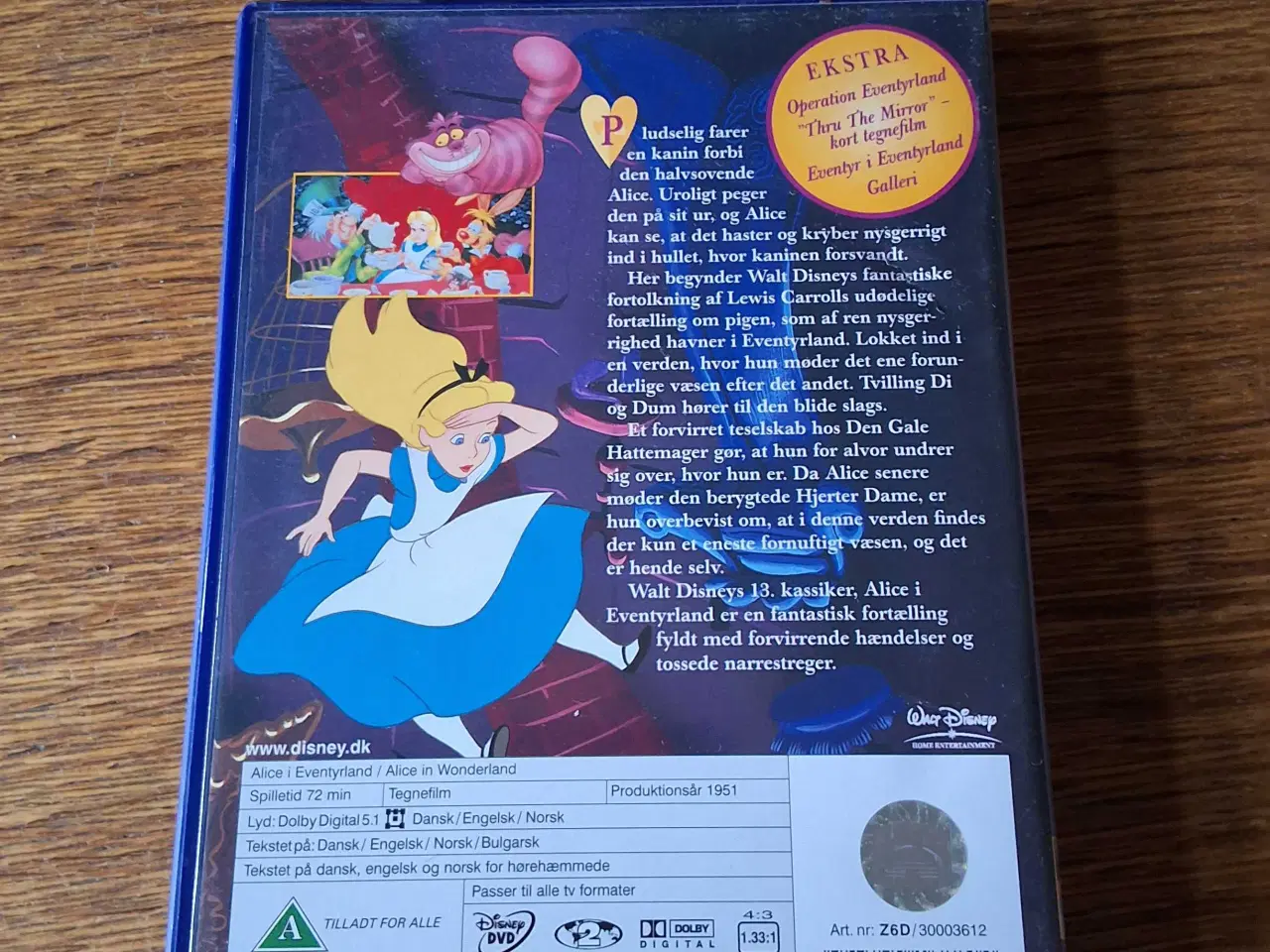 Billede 2 - WALT DISNEY: ALICE I EVENTYRLAND. DVD-tegnefilm. 