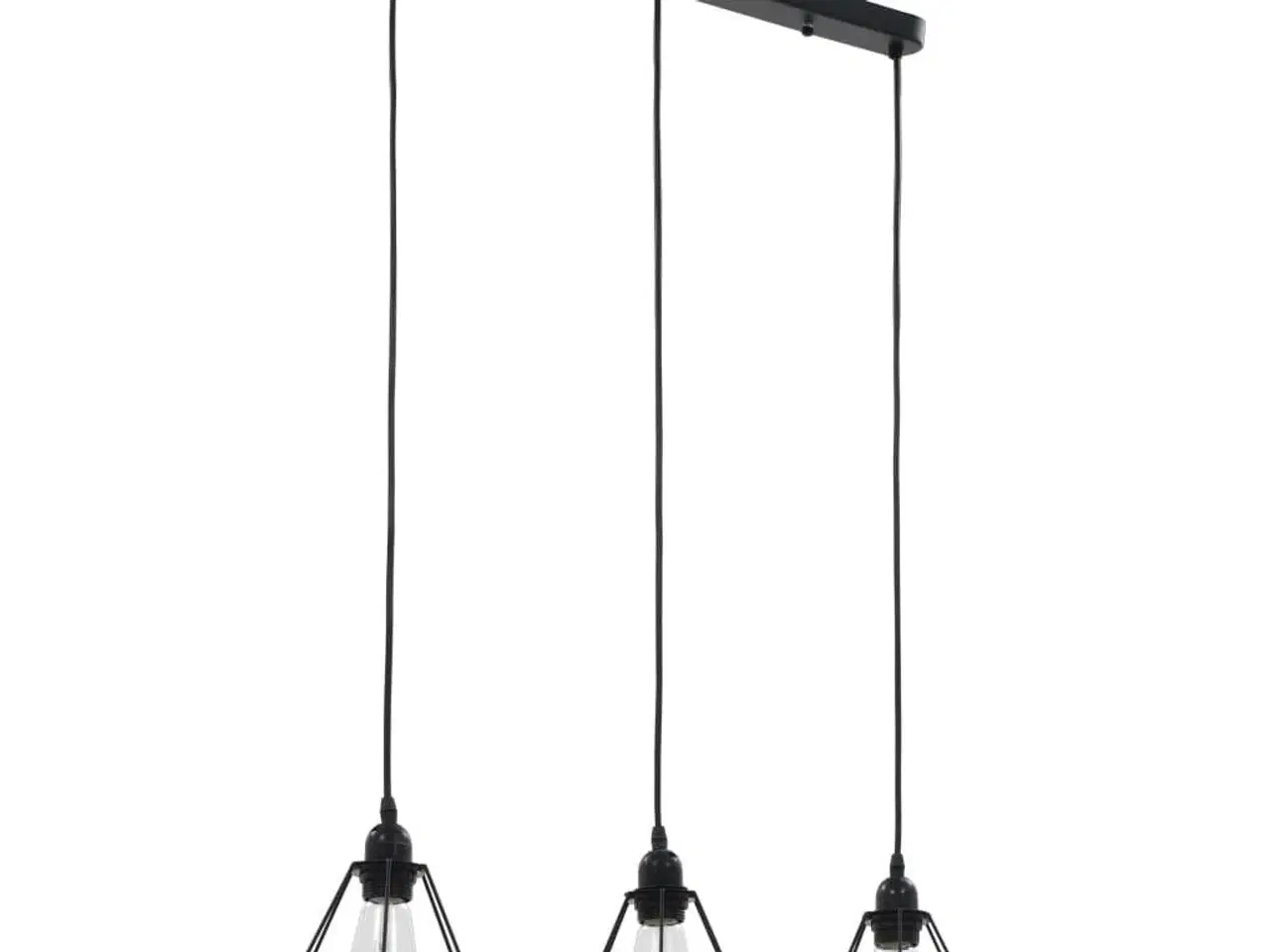 Billede 1 - Loftlampe med diamantdesign 3 x E27-pærer sort